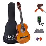 Acoustic Classical Guitar for Beginners 39 Inch 4/4 Size Kids Junior Guitar Guitarra Acustica Soft Nylon Strings Guitar With Bag Strap Clip Tuner Picks and Wipe