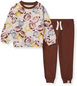 Burt's Bees Baby baby-boys Shirt and Pant Set, Top & Bottom Outfit Bundle, Football Season, 3 Months