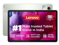 Lenovo Tab M11 | LTE (4G) + Wi-Fi | 8 GB Ram, 128 GB ROM|11 Inch Screen| 90 Hz, 72% Ntsc, FHD Display| Quad Speakers with Dolby Atmos|Octa-Core Processor |13 MP Rear Camera,Seafoam Green