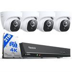 Reolink 4K PoE CCTV Camera Systems 8CH with 2TB HDD NVR and 4 X 8MP Home Security IP Cameras with Person/Vehicle Detection for 24/7 Recording Night Vision, RLK8-800D4