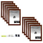 Art Street A4 Size Certificate, Document Photo frames Set Of 10 For Home Decoration, Living Room, Office Decoration (Brown, Size: 8" x 12")