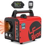 LF Bros Diesel Heater 5kw, Plateau Version 12V/230V Portable Diesel Heater All in One, Parking Air Heater with Thermostat & Timer LCD Switch for ICE Fishing, Tent, Truck (Red)