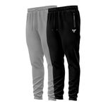 TORO ACTIVA Pack of 2 Tracksuit Bottoms Men Lightweigt Jogging Trousers with Zipper Pockets Work Joggers Fit Sport Casual for Running Gym Training