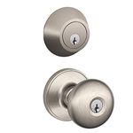 Dexter by Schlage JC60 V STR 619 Single Cylinder Keyed Entry Lock Deadbolt, Satin Nickel