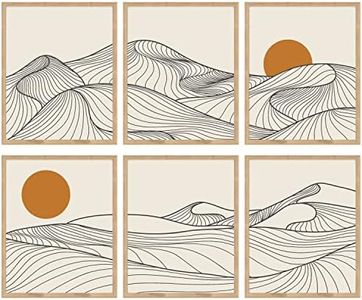 97 Decor Japandi Home Decor - Minimalist Japanese Wall Art, Japandi Style Decor, Mountain Line Art Wall Decor Boho, Minimalistic Posters Japanese Decorations, Rising Sun Bedroom Print (20x25 cm| 8x10 inch UNFRAMED)