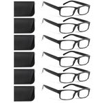 Kerecsen 6 Pack Reading Glasses for Men, blue light Blocking Glasses,Mens glasses, Reading Glasses 2 (6 Black, 2.0, x)