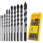 HPMAISON 10PCS Tile Drill Bits Set, Professional Tungsten Carbide Tile Drill Bit, Industrial Strength Drill Bits for Ceramic Tile, Glass, Brick, Cement, Plastic, Wood, 3 4 5 6 6 8 8 10 10 12mm