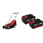 Einhell Power X-Change 18/33 Cordless Lawnmower With Battery and Charger & Power X-Change 18V, 4.0Ah Lithium-Ion Battery Twin Pack - 2 x 4,0Ah Batteries