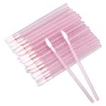 G2PLUS 100 PCS Lip Brushes - Pink Lip Wands - Crystal Lipstick Lip Applicator Wands for Lips, Eyes and Makeup Application