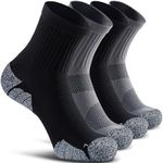 CWVLC Unisex Cushioned Compression Sport Quarter Socks,4-pairs (Black2,Grey2), M