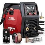 ARCCAPTAIN iControl MIG205 Pro MIG Welder 205A 110V 220V Gas MIG/Gasless Flux MIG/MMA Stick/Lift TIG/Spot Welding/Spool Gun Aluminum Welding Machine, 6 in 1 Professional Welder Machine, APP Control