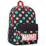 Marvel Kids Backpack, School Bag with Zipped Front Pocket - Boys Gifts (Black Aop)