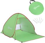 Outsunny Pop up Beach Tent, UV 30+ Sun Shelter with Carry Bag, 2x1.5m for 2-3 Person, Green