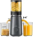 Juicer Machines, TUUMIIST Cold Press Juicer with 5.3" Extra Large Feed Chute Fit Whole Fruits & Vegetables Easy to Clean, High Juice Yield, BPA Free (Gun Grey)