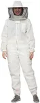 BEEATTIRE Airmesh Beekeeper Suit Single Layer Ventilated Bee Suit Airy Bee Suits For Men And Women Vented Bee Suit Metal Zippers White Beekeeping Suit With Round Hood (S)