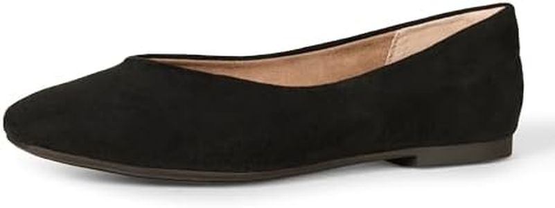 Amazon Essentials Women's Square-Toe Ballet Flat, Black, 13