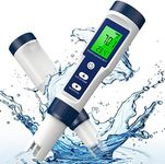 5 in 1 Pool Salt Tester, TDS Meter Digital Water Tester, 0.01 High Accuracy PH Meter for Water, PH/TDS/EC/Salt/Temp Tester, PPM Meter Water Tester for Drinking Water, Hydroponics, Aquarium and Pool