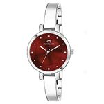HAVELOCK Stainless Steel Analogue Women's Watch (Burnt Red Dial), Band_White