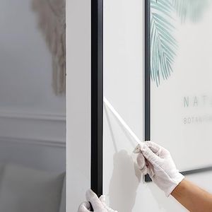 Gaahing Aluminum L Molding Corner Guards, Peel and Stick Trim for Wall Protection, Door Frame, Tile Edge (3Pcs x 2.9ft x 0.8in, Matte Black)