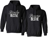 Best Friends Hoodie Pullover for Bestie BFF Pullover Hoodie for Teen Girl Cotton King Queen Couple Hoodie Black 1 Pc(Black-Brownier,L)