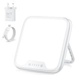 VTHW SAD Lamp 10,000 Lux, Daylight Lamp with Memory Function & 4 Timer Settings, Stepless Brightness, Portable UV Free Therapy Lights Lamp Sun for Home/Office