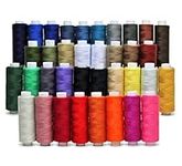 Thread for Sewing Machine and Hand Stitching in Storage Gift Package – 36 Regular Size Spools of 229 Meters Each – 32 Colours Plus 2 Black and 2 White