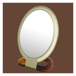 Scarlet Line Professional Series Oval Shape Extra Large Size Double Sided Magnifying Makeup Mirror with Handle Stand for Men & Women, 31 x 15.5 x 2 cm