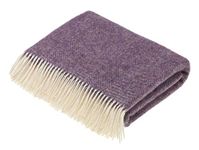 Bronte by Moon Shetland Wool Herringbone Throw Lavender - British Made