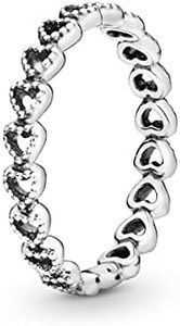 PANDORA Anillo 190980-52 Mujer plata Corazón Circonitas