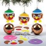 Baker Ross AV479 Bird Robin Bauble Kits for The Christmas Tree — Creative Art and Craft Supplies for Kids to Make, Personalise and Decorate (Pack of 6), Assorted, Pack of 1