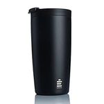 HYDRATE Travel Coffee Mug, Reusable Coffee Cup with Leak-proof Lid, Multiple Colors, Stainless Steel Thermal Mug for Hot and Cold, 500ml Insulated Coffee Mug for Men, Women & Adults (Black)