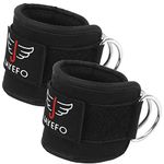 Jayefo Ankle Straps for Cable Machine Attachments - Double D-Ring Gym Ankle Cuff for Kickbacks, Glute Workouts, Abs, Curls, Booty Hip Abductor Exercise for Men and Women | Adjustable One Size Fits All