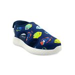 KazarMax Boys & Girls (Unisex) Neon Fish Print Navy Sandal (Size : 34) KSS001