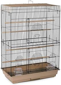 Prevue Pet Products Flight Cage for Multiple Small Birds, Steel Metal and Plastic Cage Home Crate Enclosure for Birds, Standing Birdcage, Brown/Black