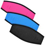 3 Pieces Neoprene Mask Strap Cover Neoprene Diving Mask Straps Hair Protector Wrap for Dive and Snorkel Masks Water Sports (Rose Red, Black, Blue)