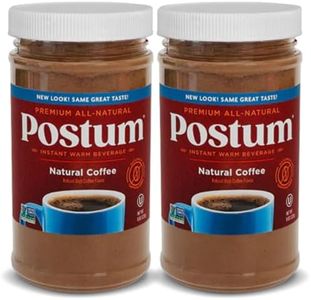 Postum Natural Coffee Flavor Coffee Substitute Caffeine Free Delight with Roasted Wheat Bran & Molasses (2 x 8oz) | Natural, Non-GMO, Vegan & Healthy Coffee Alternative Caffeine Free
