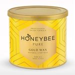 HoneyBee Pure Gold Sugar Wax For Women Hair Removal | Painless Wax For All Skin Types | Includes Wax Strips & 3 Spatula | Body Wax Removes Tan From Arms, Legs, Back & Full Body - (Pack of 1) 600g