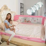 SAFE-O-KID® Barricade Designer Bed Rail Guard with 1 Year Warranty, Pink (6FT/183CM), Pack of 2