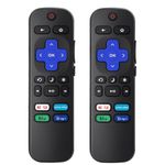 [Pack of 2] Replacement Remote Control Only for Roku TV, Compatible for TCL Roku/Hisense Roku/Onn Roku/Sharp Roku/Element Roku/Westinghouse Roku/Philips Roku Series TVs (Not for Roku Stick and Box)