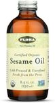 Organic Sesame Oil 8.5 Oz- 100% Pure Cold Pressed Artisan Oil - Non GMO & Kosher - by Flora