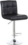 KKTONER Bar Stool PU Leather with Backrest Height Adjustable Swivel Pub Chair Home Kitchen Bar stools Black