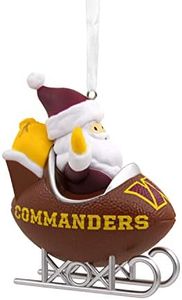 Hallmark Washington Commanders Santa Football Sled Christmas Ornament, NFL Tree Decoration and Sports Fan Gift