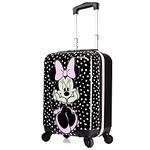 Disney Minnie Mouse Hard Shell Suitcase, 49 x 33 x 22, 30L Capacity, 4 Spinner Wheels - Travel Essentials (S/49cm - 30L, Black)