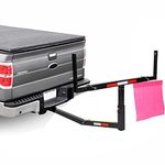 Jeremywell Adjustable Steel Pick Up Truck Bed Hitch Extender Extension Rack with Flag for Boat Lumber Long Loads Canoe Ladder Fits 2" Hitches 750 Lbs Weight Capacity