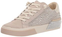 Dolce Vita Women's Zina Crystal Sneaker, Ivory Suede, 4.5 UK