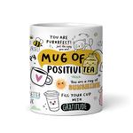 Gogirgit Daily Affirmation & Motivation Mug Ceramic White Coffee Mug Collection, Gift for Positivity & Encouragement, 330ml, Microwave Safe, Set of 1 (Positivi-Tea)