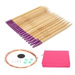 Circular Knitting Needles Set Ergonomic Interchangeable with Storage Bag for Knitting Crochet