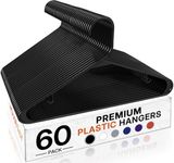 HOUSE DAY Black Plastic Hangers 60 Pack, Durable Clothes Hanger with Hooks, Space Saving Hangers are Perfect for Use in Any Closet, Light-Weight Clothes Hangers Plastic for Everyday Use