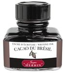 Jacques Herbin - Ref 13045T - Ink for Fountain Pens & Rollerball Pens - Cacao du Brésil / Brazillian Brown Cocoa - 30ml Bottle with Integrated Pen Rest - Brown-Coloured Ink