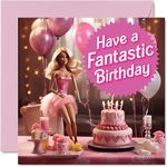 Birthday Cards for Women - Fantastic Girl - Happy Birthday Card for Best Friend Sister Mum Auntie Nan Work Colleague Cousin, 145mm x 145mm Ladies Bday Greeting Cards for Her